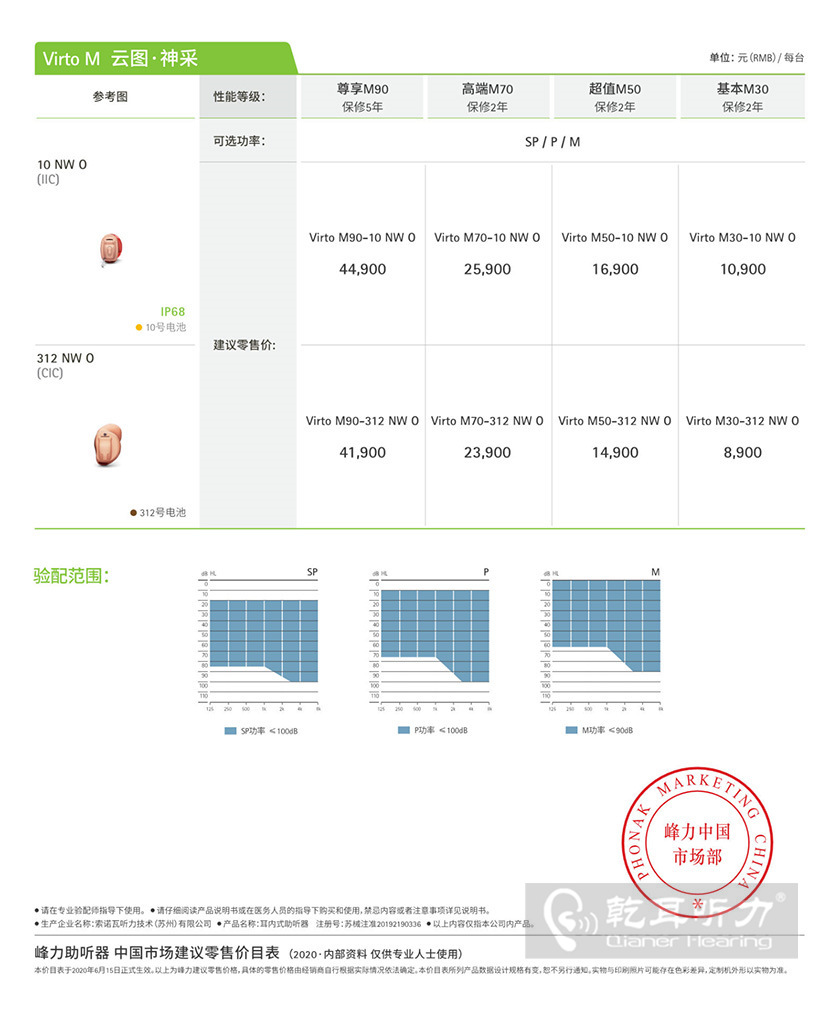 >Virto M 云图⋅神采助听器价格表