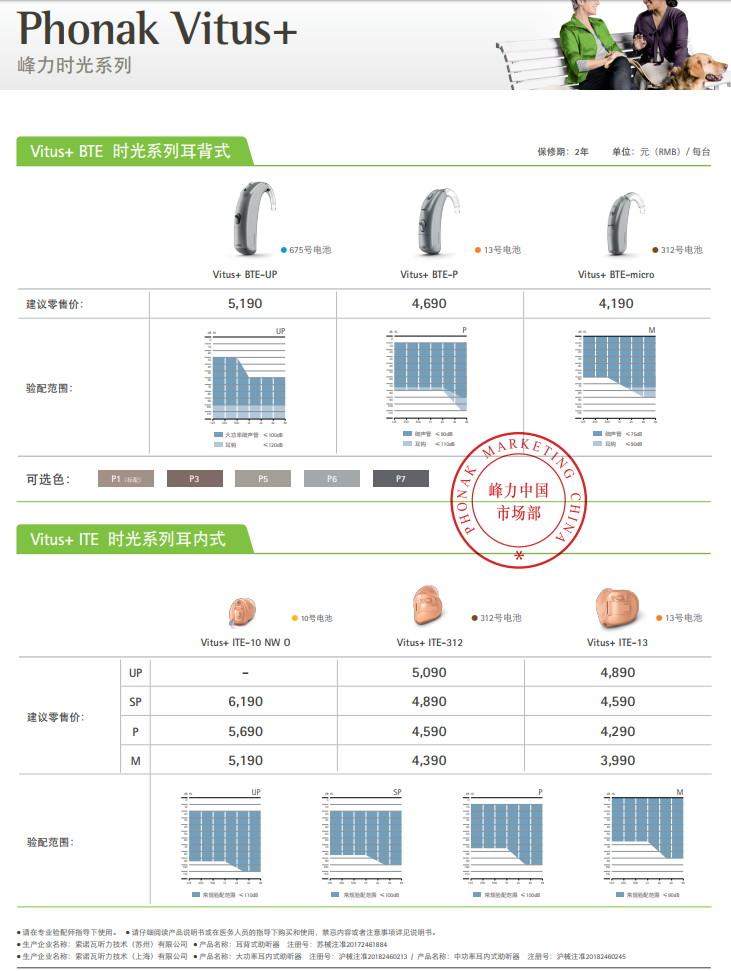 Vitus+助听器产品价格表